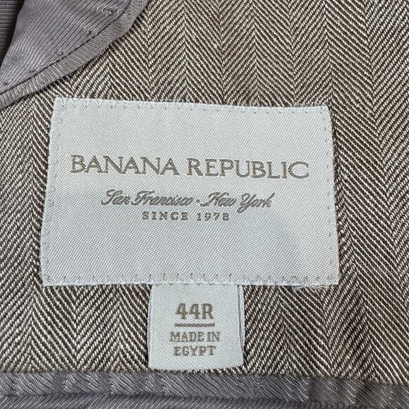 Banana Republic 100% Tan Herringbone Linen Sports Jacket 44R - Picture 12 of 16